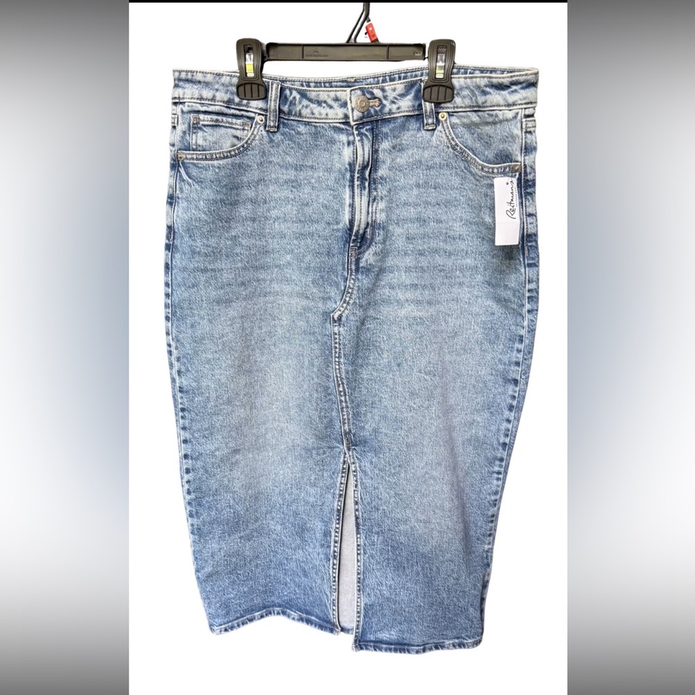 Midi Jean Pencil Skirt